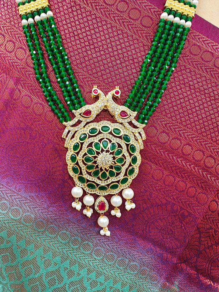 Dark Green Gayatri Necklace Set