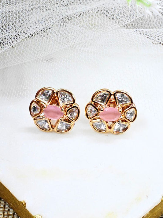 Mint Pink Daffodil Earrings