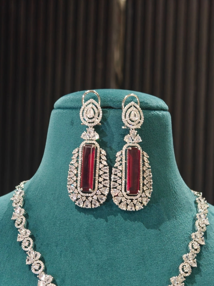 Mirelle Ruby & Zirconia Necklace Set