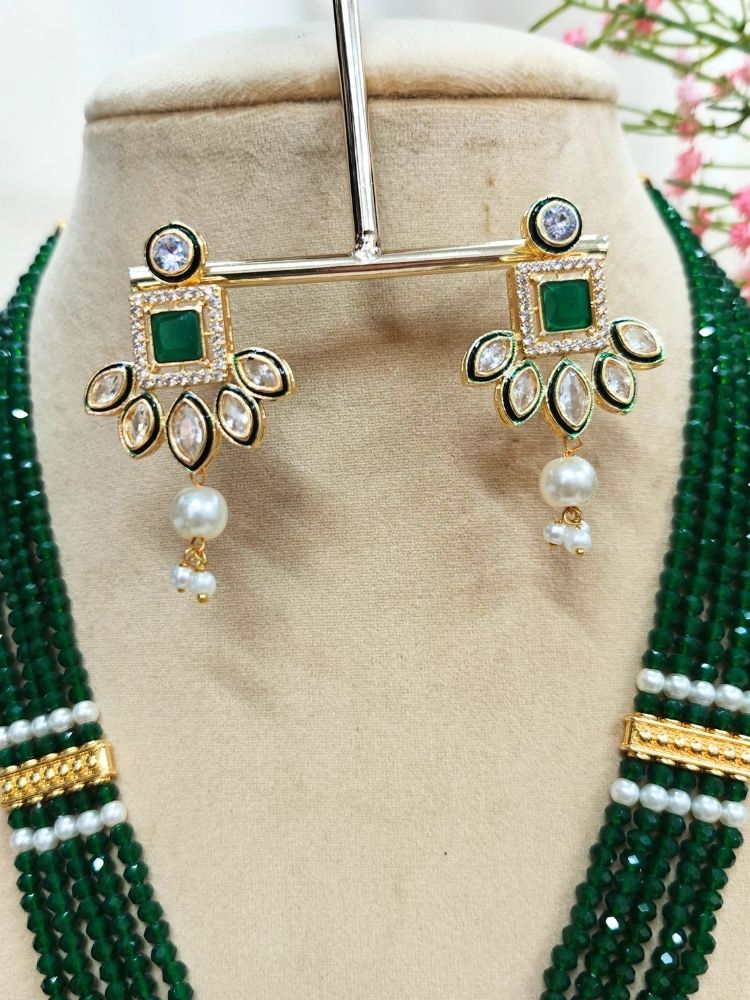 Dark Green Maanya Necklace Set