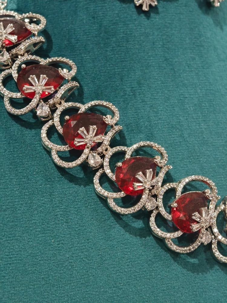 Lumora Ruby & Zirconia Necklace Set