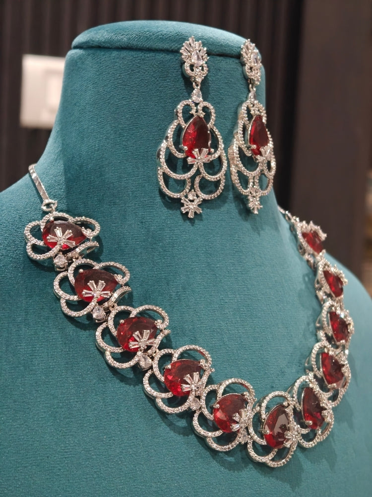 Lumora Ruby & Zirconia Necklace Set