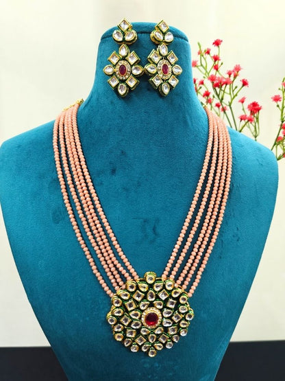 Anupama Dark Peach Necklace Set