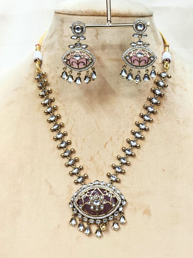 Purple Anuradha Necklace Set