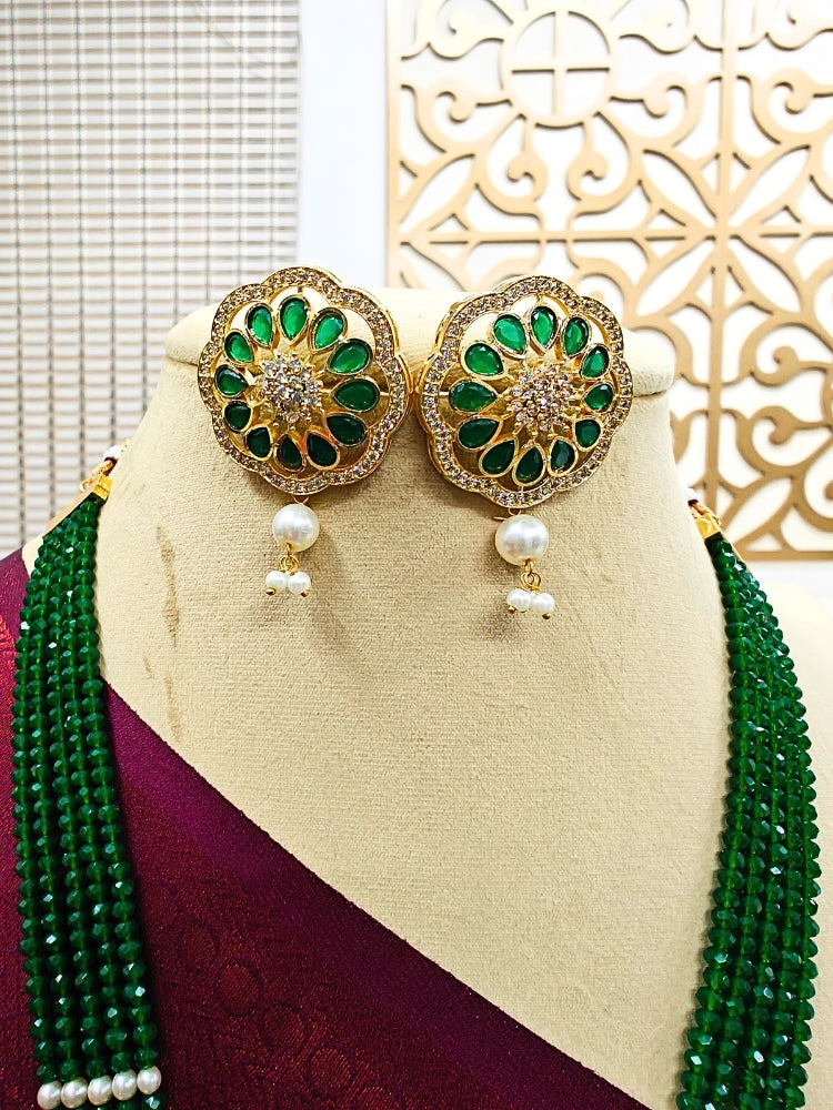 Dark Green Gayatri Necklace Set