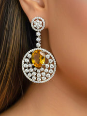 Adalyn Zirconia Yellow Earrings