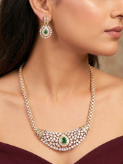 Afsana Zirconia Emerald Green Pendant Set