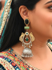 Anvesha Green Oxidized Earring