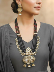 Black Shazia Kundan Necklace Set