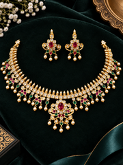 Priyamvada Jadau Gold Necklace Set