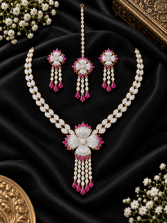 Cygnus Zirconia Pink Necklace Set