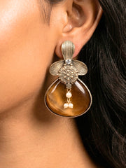 David English Brown Oxidized Earrings