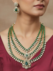 Devasena Green Heritage Necklace Sets