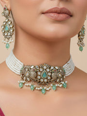Divita Zirconia Mint Green Necklace Set