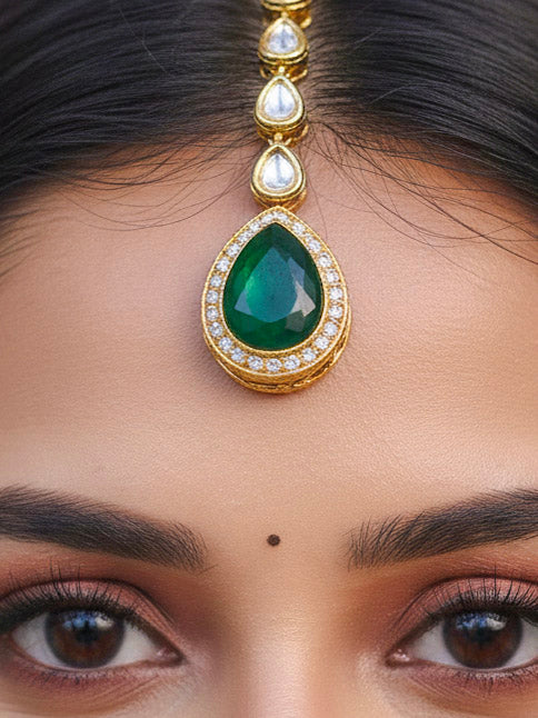 Dark Green Dhara Necklace Set