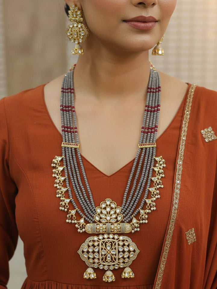 Grey Shazia Necklace Set