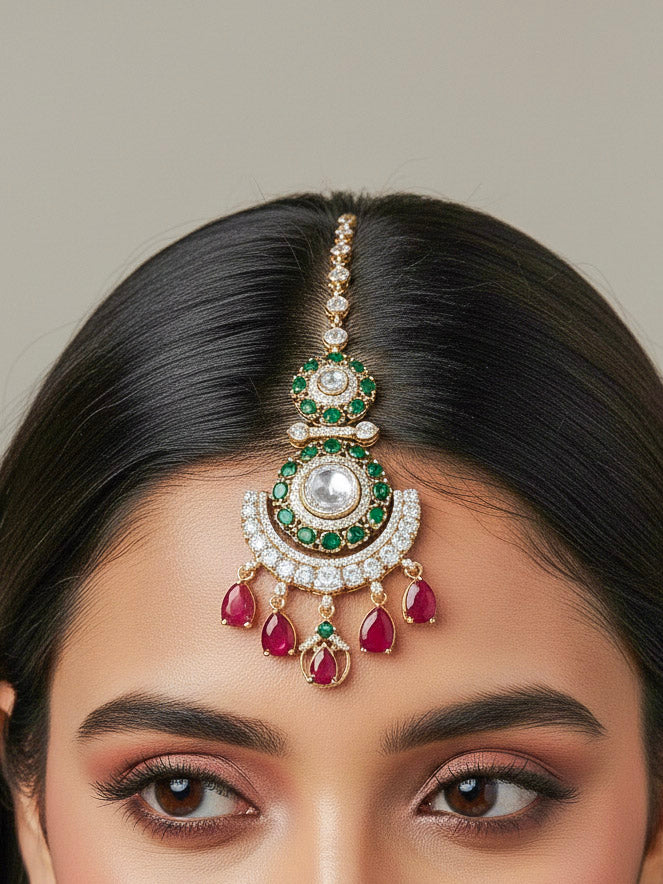 The Royal Dynasty Ruby Red & Green Necklace Set