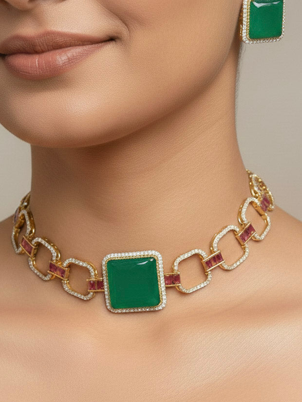 Rigel Dark green  Necklace Sets
