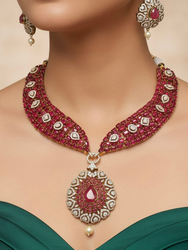 Gizelle Red Necklace Set