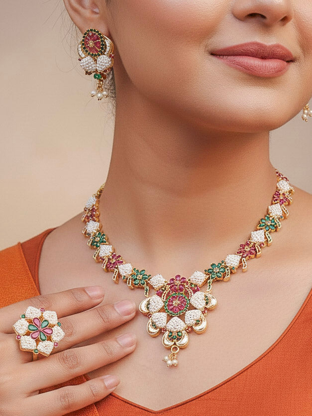 Neerja Necklace Set + Ring Combo