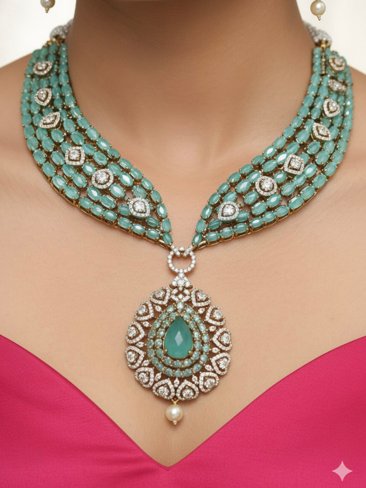 Gizelle Mint Green Necklace Set