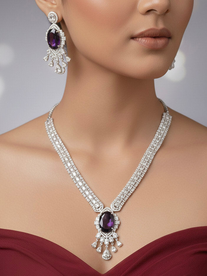 Rebecca Purple Necklace Set