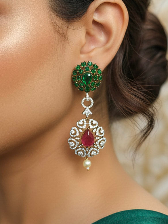 Gizelle Red & Green Necklace Set