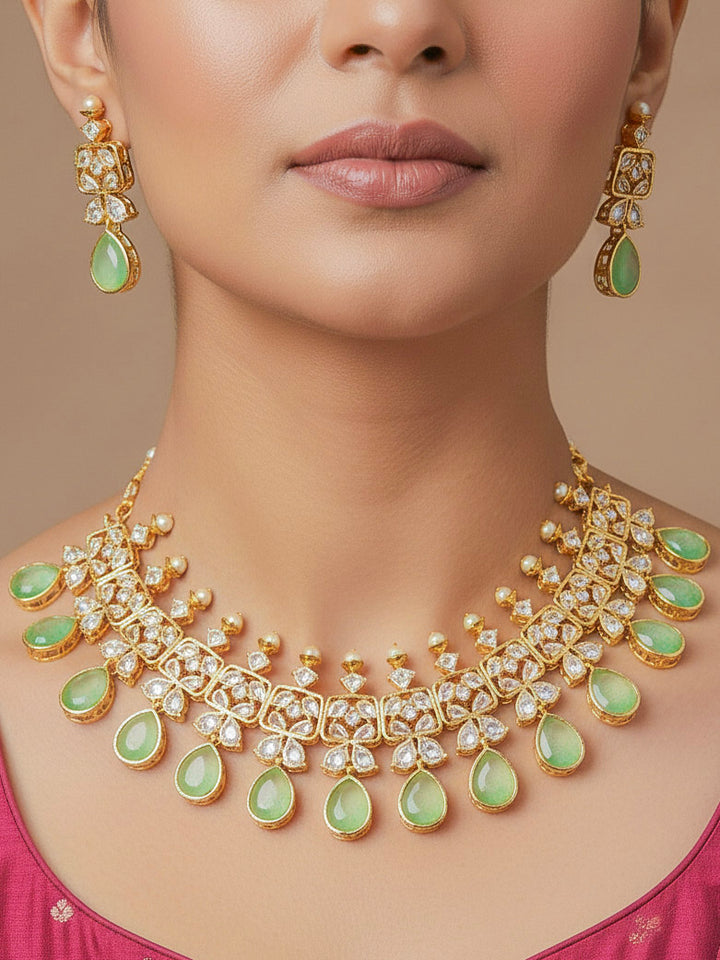 Rani Parrot Green Necklace Set