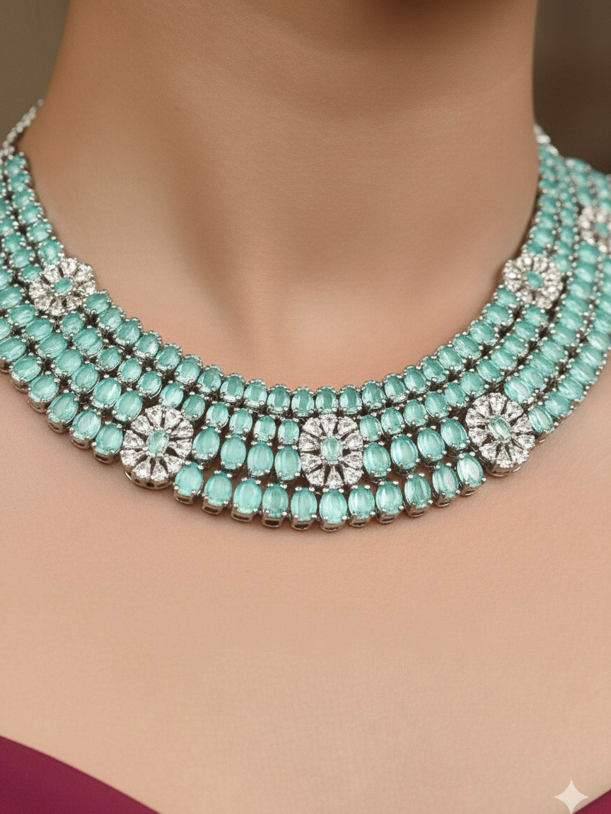 Lilivere Mint Green  Necklace Set