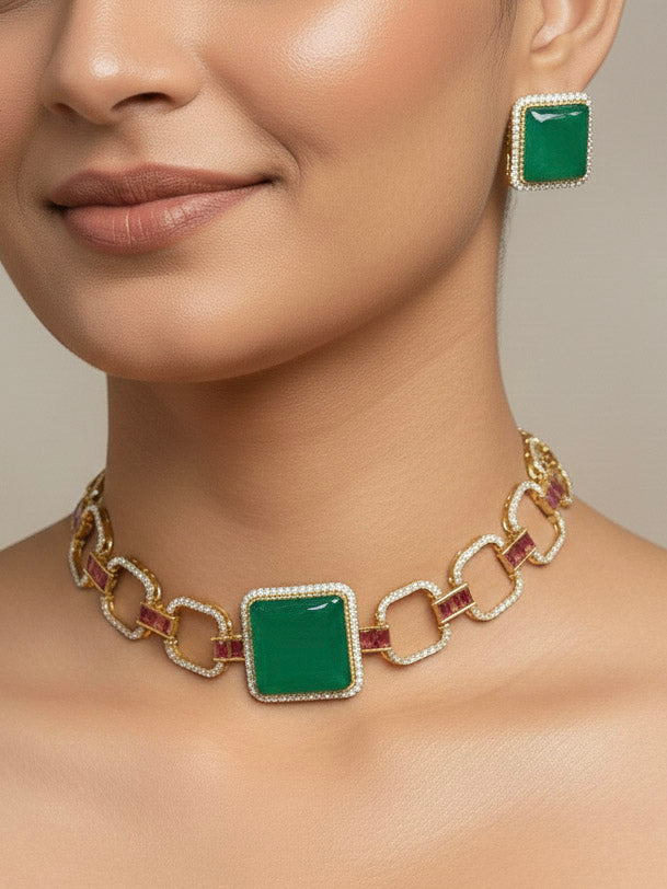 Rigel Dark green  Necklace Sets