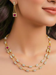Diora Zirconia Red Necklace Set