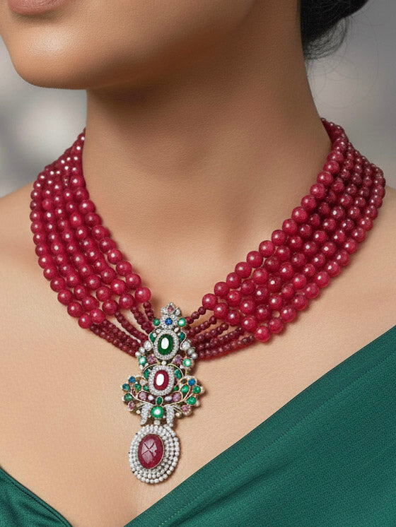 Veronica Red Necklace Sets