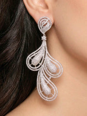 Jessica Zirconia White Long Earrings