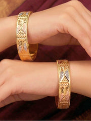 Kalvisha Gold Bangles - Set of 2 (Size 2.4)