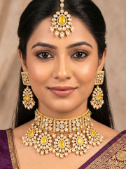 Karmika Polki Yellow Necklace Set