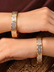 Kartika Gold-Silver Bangles- Set of 2 (Multiple Sizes)