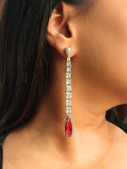 Kendall Zirconia Red Earrings