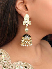 Kritika Kundan Black Earrings