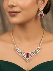 Laytham Zirconia Ruby Red Pendant Set