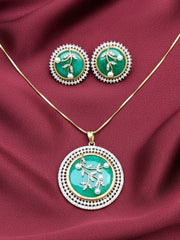 Lisa Mint Green Pendant Set
