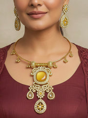 Lupin Zirconia Yellow Necklace Set