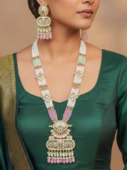 Madhulika Mint Pink & Green Rajwadi Necklace Set