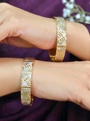 Maithiri Gold-Silver Bangles-Set of 2 (Size 2.4)