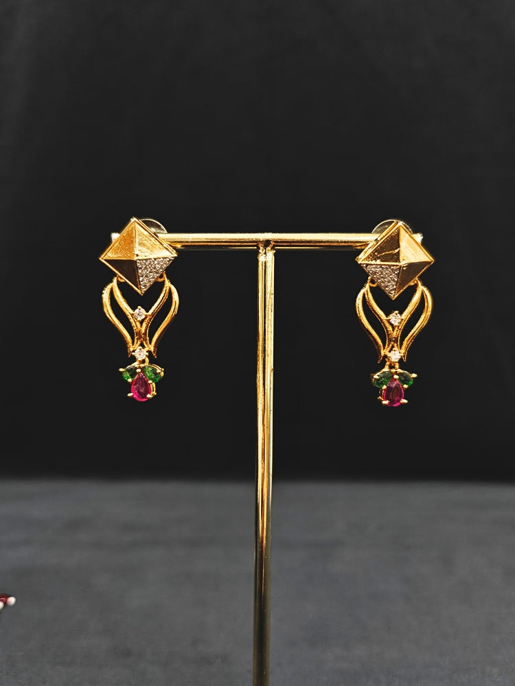 An elegant artificial diamond necklace and matching earrings. This premium artificial diamond jewelry set is perfect for special occasions, from Indian weddings to engagement parties, anniversary gift offering sophisticated glamour without the high price tag.