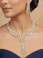 Majoria Zirconia Gold Necklace Set