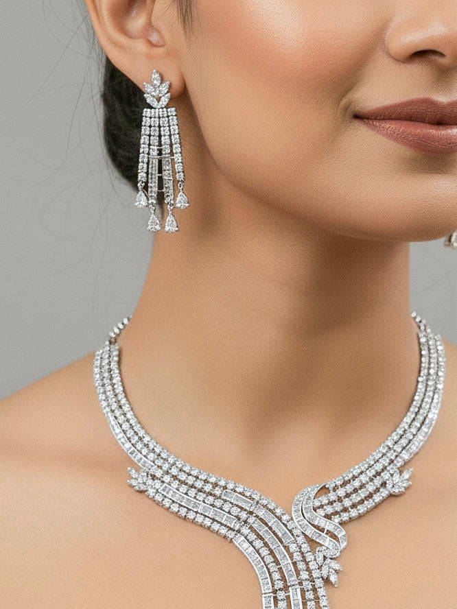 Majoria Silver Necklace Set
