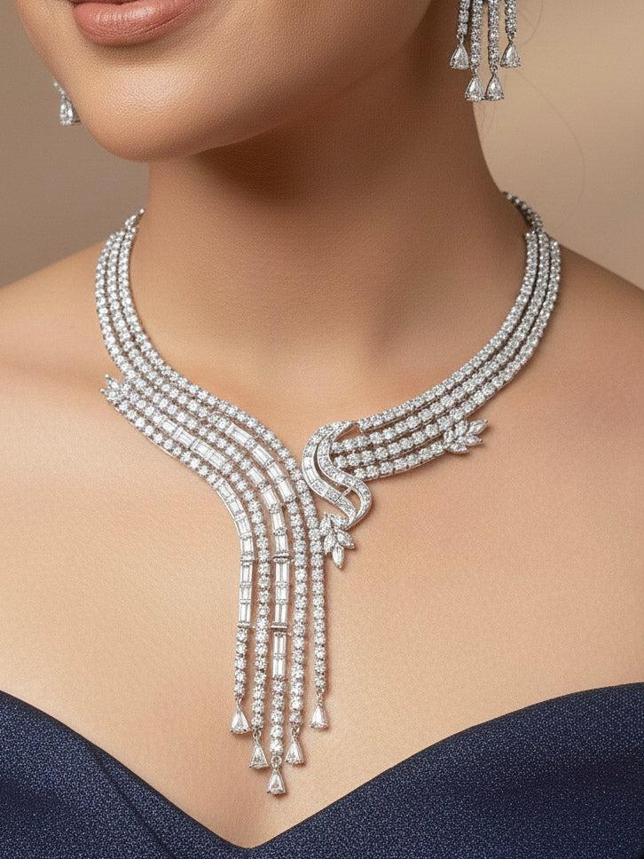 Majoria Silver Necklace Set