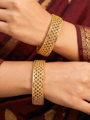 Manohari Gold Bangles - Set of 2 (Multiple Sizes)