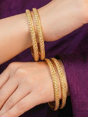 Meghna Gold-Silver Bangles - Set of 4 (Multiple Sizes)
