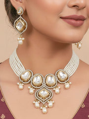 Moissanite & Pearl Reema Necklace Set